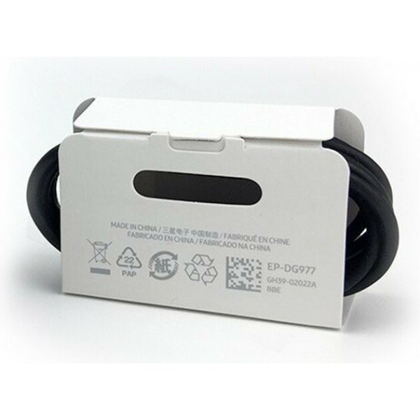 Samsung USB 2.0 Cable USB-C male - USB-C male Μαύρο 1m (EP-DG977BBE)